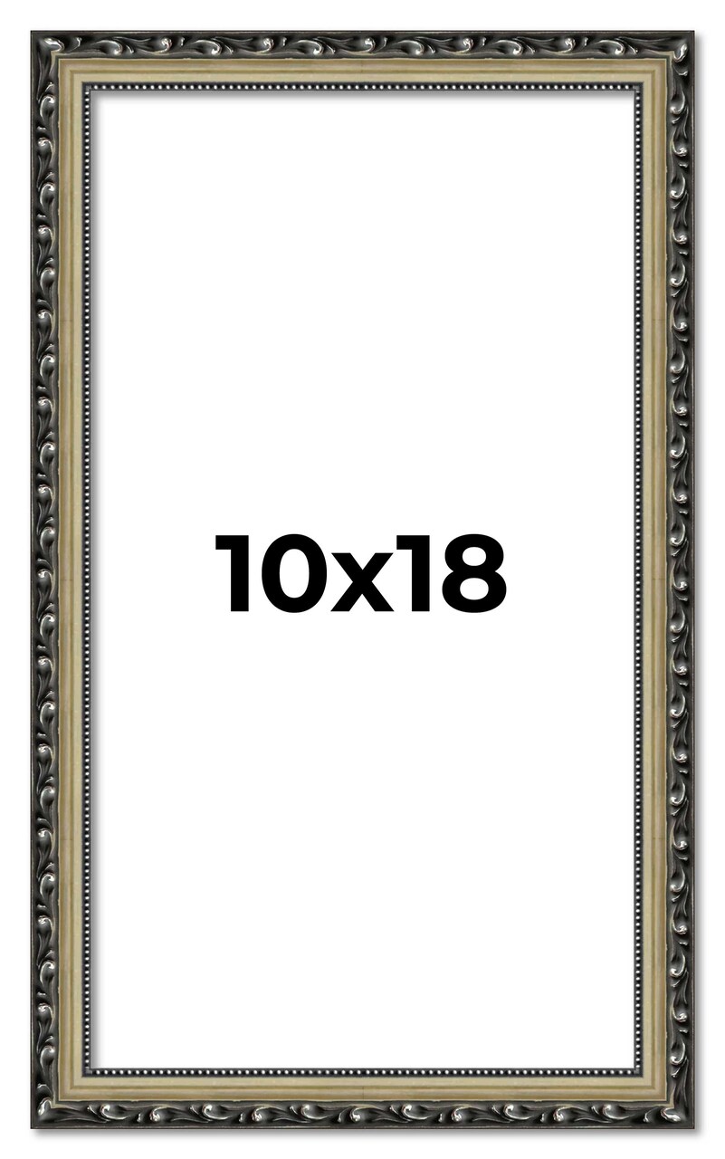 10x18 Museum-Quality Picture Frame with UV-Resistant Acrylic & Acid-Free Backing, Available in 4 Finishes - Gold, Silver, Bronze, and Black